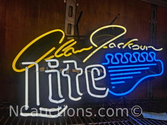 Alan Jackson Miller Lite Bar Neon Sign Everbrite 1993 Loc: Stor