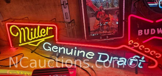 Miller Genuine Draft Neon Bar Guitar Sign Container