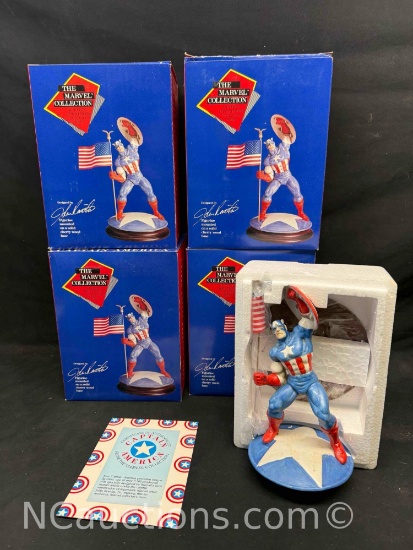 4 The Marvel Collection Captain America Porcelain Figurine on Cherry wood base Escondido