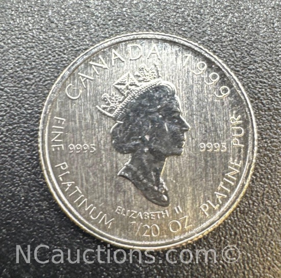 1999 Canadian 1/20 Troy Oz 999.5 Platinum Coin