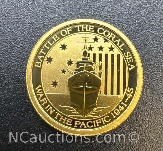 2015 Australia 1/10 Troy Oz 9999 Fine Gold Battle Of Coral Sea Bullion Coin