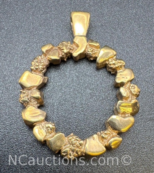 14kt Gold Nugget Charm Pendant 6.3 Grams
