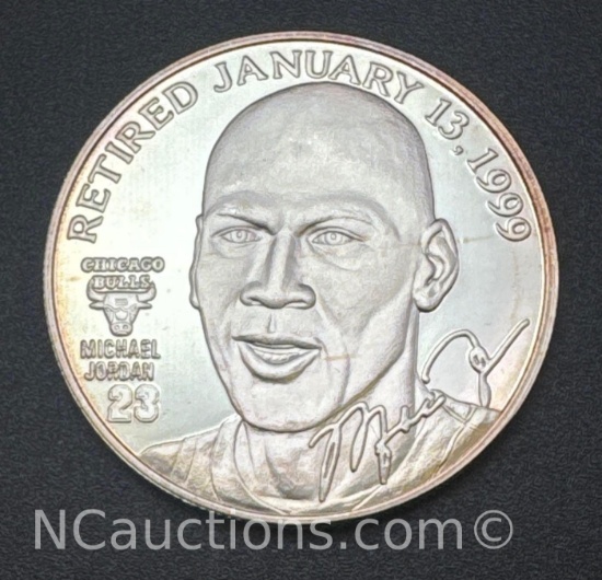 Michael Jordan Retired 1 Troy Oz .999 Fine Silver Bullion Coin