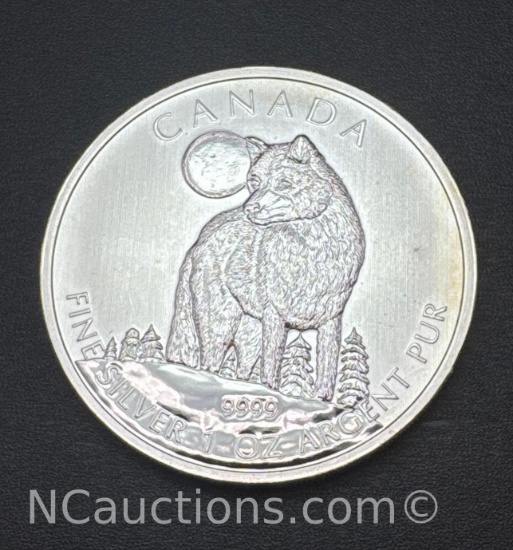 2011 Canadian Wolf 1 Troy Oz .999 Fine Silver Bullion Coin