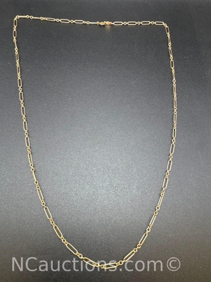 14kt Gold PaperClip Chain Necklace 6.6 Grams