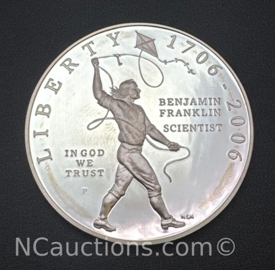 2006 Benjamin Franklin 90% Silver Dollar 27 Grams