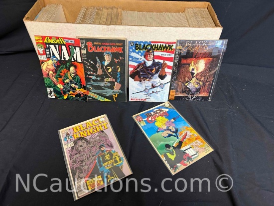 Long Box Approx 250 Comics Punisher NAM, Black Knight, Black Canary more