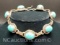 Navajo Sterling Silver Turquoise Link Bracelet 31 Grams