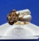 Vintage 14k Gold Baroque Pearl Diamond Ring 6.8 Grams Size 6
