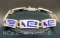Vintage Taxco Sterling Silver Lapis Lazuli Inlay Link Bracelet 34 Grams