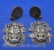 Vintage Sterling Silver Aztec Calendar Screw Back Earrings 8 Grams