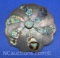 Sterling Silver Flower Shaped Abalone Inlay Pendant Pin Brooch 17 Grams