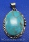 Navajo Sterling Silver Turquoise Pendant 23 Grams