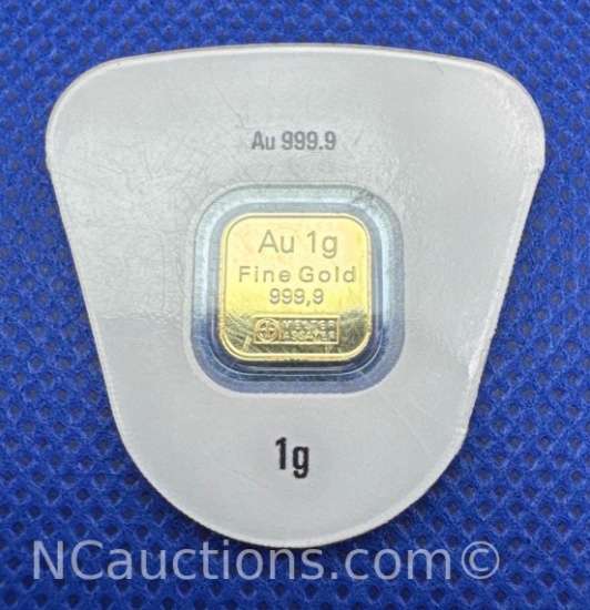 Switzerland 1 Gram 999.9 Fine Gold Bullion Bar