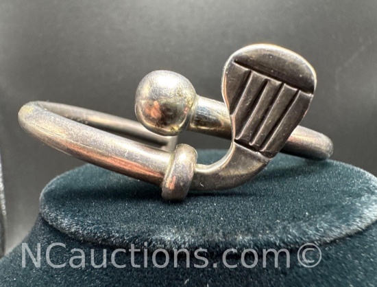 Sterling Silver Golf Hinged Bracelet 30 Grams