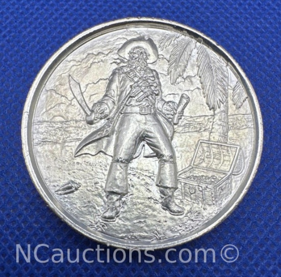 2 Troy Oz .999 Fine Silver Pirate Bullion Coin