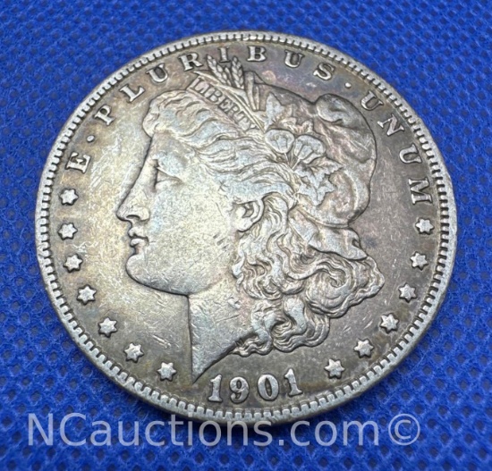 1901-O Morgan Silver Dollar 90% Silver Coin 26 Grams Toning