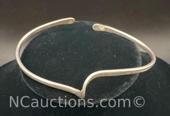 Sterling Silver Wave Cuff Bracelet 9 Grams