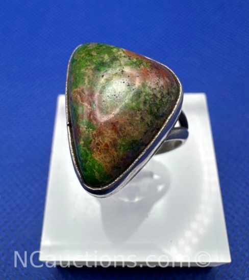 Navajo Sterling Silver Turquoise Ring 8 Grams Size 7