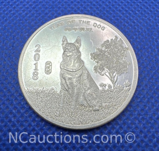 2018 Year Of The Dog 1/2 Troy Oz .999 Fine Silver Bullion Coin