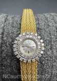 Vintage Lady Elgin 14k Gold Diamond Watch 35 Grams