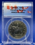 1973 ANACS SP64 Canadian Mountie Silver Dollar ANACS Certified