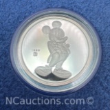 Disney Mickey 60 Years With You 1 Troy Oz .999 Fine Silver Bullion Coin With COA