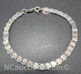 Sterling Silver Heart Link Bracelet 6 Grams