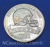 Super Bowl XXXI Limited Edition 1 Troy Oz .999 Fine Silver Packers Bullion Coin With COA