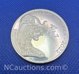 2022 Year Of The Tiger 1 Troy Oz .999 Fine Silver Bullion Coin