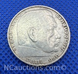 German 2 Reichsmark 90% Silver Coin 8 Grams