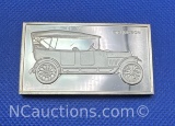 The Franklin Mint 1916 Hudson Sterling Silver Bullion Bar 65 Grams