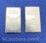 SMI In God We Trust 1.5 Oz .999 Fine Silver Bullion Bars 3 Grams