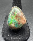 Vintage Navajo Sterling Silver Turquoise Ring 18.9 Grams Size 8