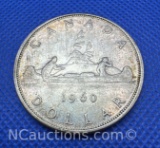 1960 80% Silver Canadian Dollar Coin 23 grams