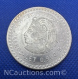 1948 Mexico Cinco Pesos 90% Silver Coin 30 Grams
