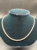 Sterling Silver Twist Chain Necklace 16 Grams