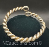 Sterling Silver Open Ended Twisted Cuff Bangle Bracelet 57 Grams