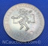 1968 Mexico Olympics 25 Pesos 72% Silver Coin 22 Grams
