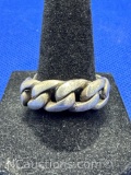 Sterling Silver Chain Link Ring 10 Grams Size 9