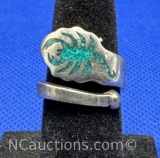 Sterling Silver Turquoise Scorpion Ring 3 Grams Size 3