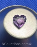 Heart Cut Purple Amethyst Gemstone 1.5ct