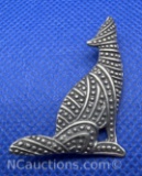 Sterling Silver Stylized Patterned Brooch Pin 4 Grams