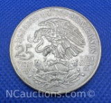 1968 Mexico 25 Pesos 72% Silver Coin 22 Grams