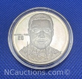 The Highland Mint 1 Troy Oz .999 Fine Silver Marshall Faulk Bullion Coin With COA