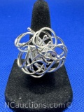 Sterling Silver Braided Ring 9 Grams Size 6