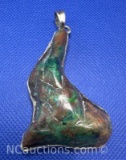 Navajo Sterling Silver Turquoise Pendant 44.9 Grams