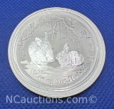 2011 Australia 1 Troy Oz .999 Fine Silver Year Of The Rabbit Bullion Coin