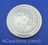 2024 Barbados Half Dollar 1 Troy Oz .999 Fine Silver Bullion Coin