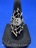 Sterling Silver Ying Yang Ring 8 Grams Size 6